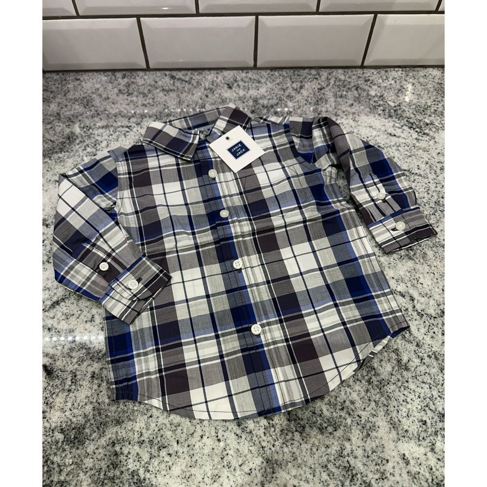 Janie and Jack Long sleeve‎ button down shirt size 6-12 Months New with tag
